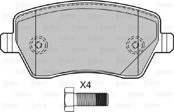 Valeo 601641 - Комплект спирачно феродо, дискови спирачки vvparts.bg