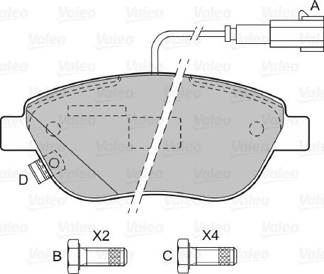 Valeo 601069 - Комплект спирачно феродо, дискови спирачки vvparts.bg