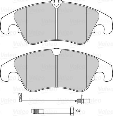 Valeo 601342 - Комплект спирачно феродо, дискови спирачки vvparts.bg