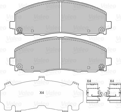 Valeo 601314 - Комплект спирачно феродо, дискови спирачки vvparts.bg