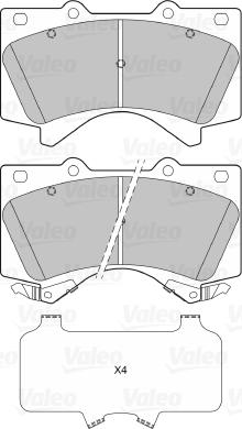 Valeo 601339 - Комплект спирачно феродо, дискови спирачки vvparts.bg