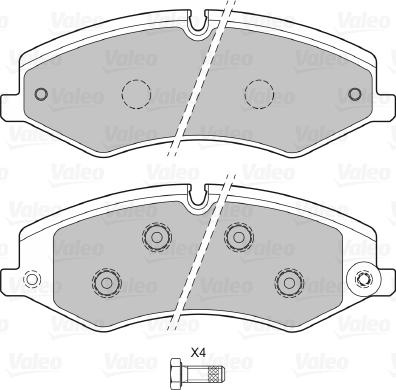 Valeo 601324 - Комплект спирачно феродо, дискови спирачки vvparts.bg