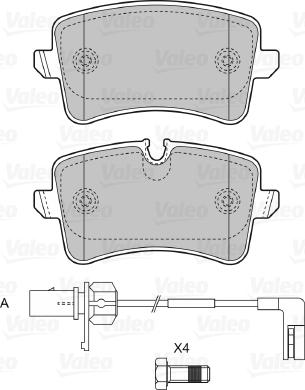 Valeo 601378 - Комплект спирачно феродо, дискови спирачки vvparts.bg