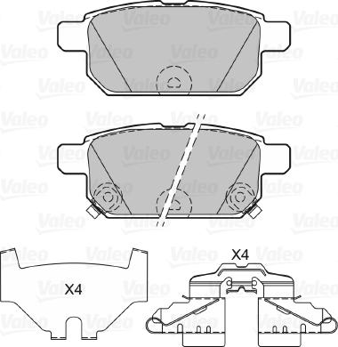 Valeo 601285 - Комплект спирачно феродо, дискови спирачки vvparts.bg