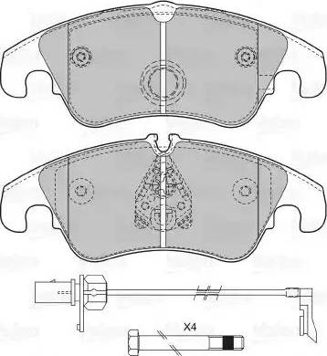 Valeo 601279 - Комплект спирачно феродо, дискови спирачки vvparts.bg