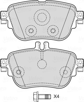 Valeo 601740 - Комплект спирачно феродо, дискови спирачки vvparts.bg