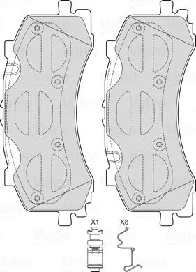 Valeo 601754 - Комплект спирачно феродо, дискови спирачки vvparts.bg