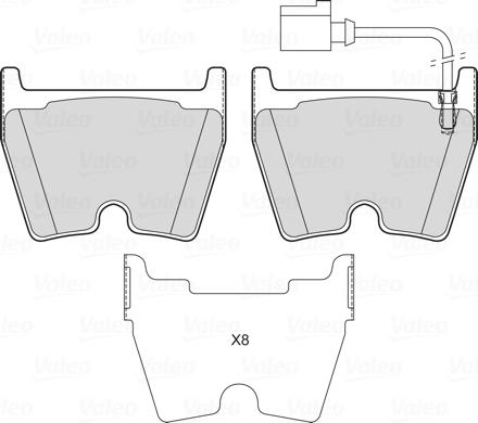 Valeo 601757 - Комплект спирачно феродо, дискови спирачки vvparts.bg