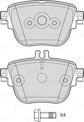 Valeo 601765 - Комплект спирачно феродо, дискови спирачки vvparts.bg