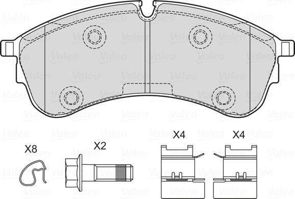 Valeo 601761 - Комплект спирачно феродо, дискови спирачки vvparts.bg