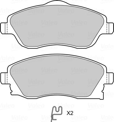 Valeo 601704 - Комплект спирачно феродо, дискови спирачки vvparts.bg