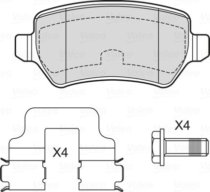 Valeo 601701 - Комплект спирачно феродо, дискови спирачки vvparts.bg