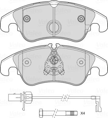 Valeo 601714 - Комплект спирачно феродо, дискови спирачки vvparts.bg