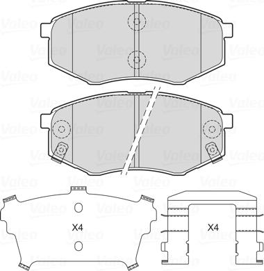 Valeo 601715 - Комплект спирачно феродо, дискови спирачки vvparts.bg