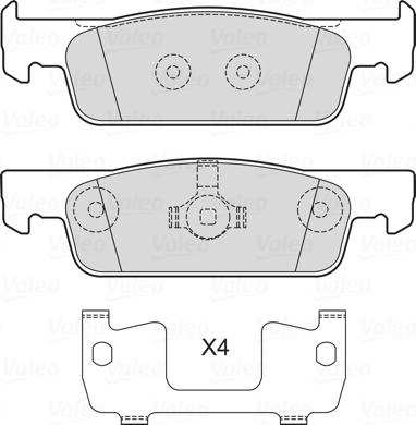 Valeo 601716 - Комплект спирачно феродо, дискови спирачки vvparts.bg