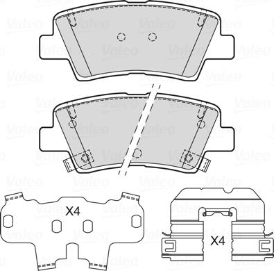 Valeo 601718 - Комплект спирачно феродо, дискови спирачки vvparts.bg