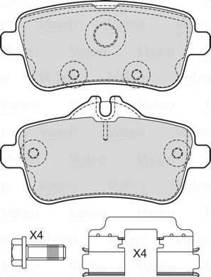 Valeo 601734 - Комплект спирачно феродо, дискови спирачки vvparts.bg