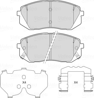 Valeo 601720 - Комплект спирачно феродо, дискови спирачки vvparts.bg