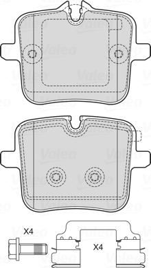 Valeo 601770 - Комплект спирачно феродо, дискови спирачки vvparts.bg