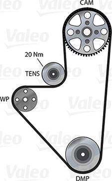 Valeo 614534 - Водна помпа+ к-кт ангренажен ремък vvparts.bg