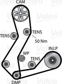 Valeo 614626 - Водна помпа+ к-кт ангренажен ремък vvparts.bg