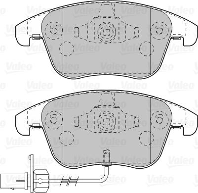 Valeo 670996 - Комплект спирачно феродо, дискови спирачки vvparts.bg