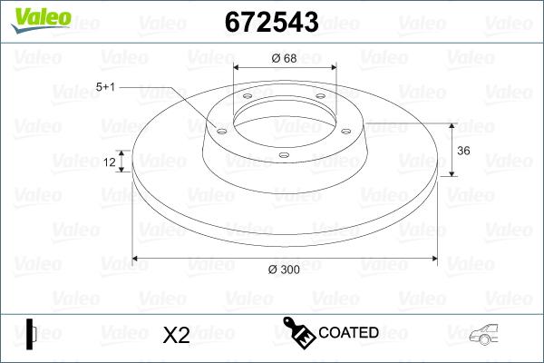 Valeo 672543 - Спирачен диск vvparts.bg