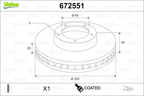 Valeo 672551 - Спирачен диск vvparts.bg