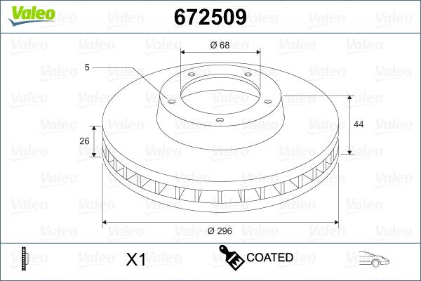 Valeo 672509 - Спирачен диск vvparts.bg