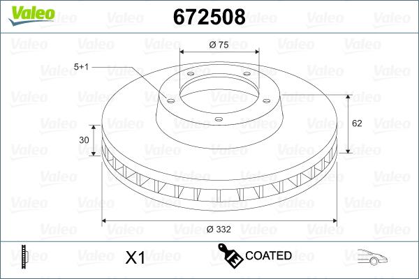 Valeo 672508 - Спирачен диск vvparts.bg