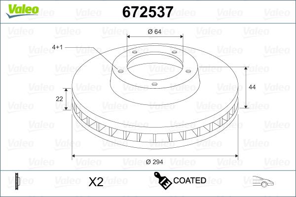 Valeo 672537 - Спирачен диск vvparts.bg