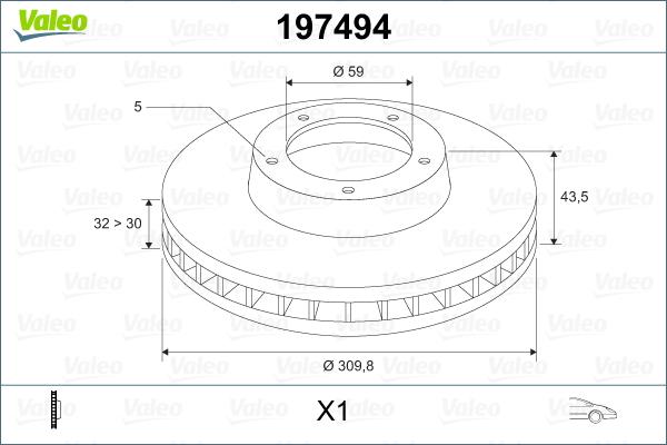 Valeo 197494 - Спирачен диск vvparts.bg