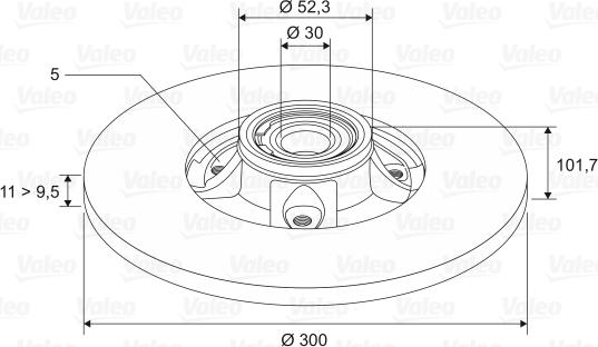 Valeo 197454 - Спирачен диск vvparts.bg