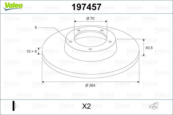Valeo 197457 - Спирачен диск vvparts.bg