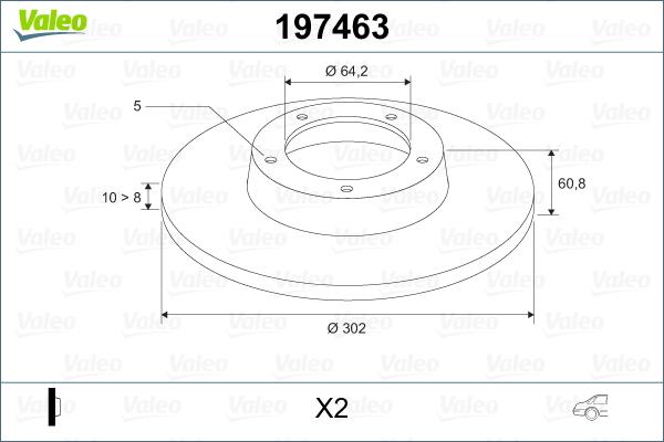 Valeo 197463 - Спирачен диск vvparts.bg