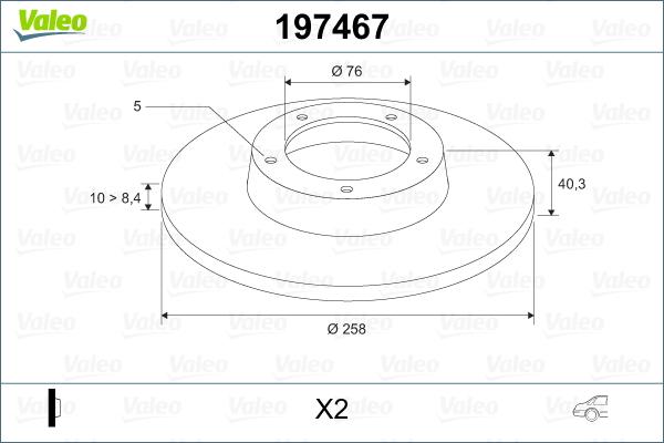 Valeo 197467 - Спирачен диск vvparts.bg