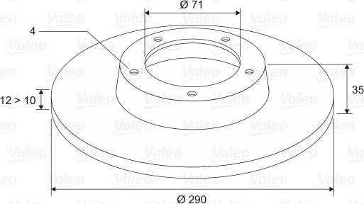 Valeo 197484 - Спирачен диск vvparts.bg