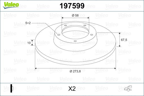 Valeo 197599 - Спирачен диск vvparts.bg