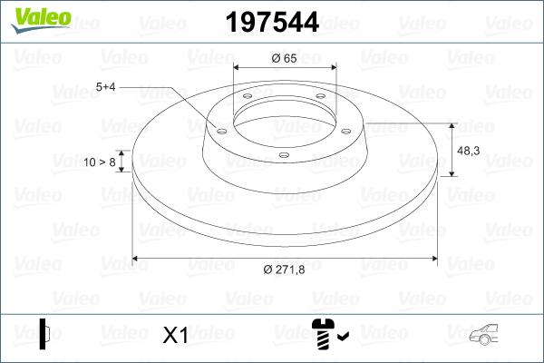 Valeo 197544 - Спирачен диск vvparts.bg
