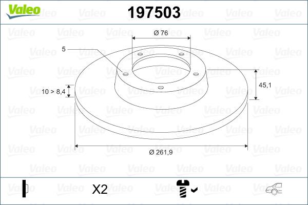 Valeo 197503 - Спирачен диск vvparts.bg