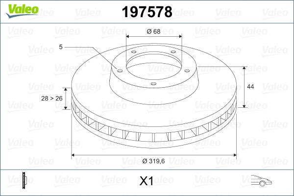 Valeo 197578 - Спирачен диск vvparts.bg