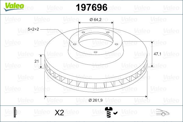 Valeo 197696 - Спирачен диск vvparts.bg