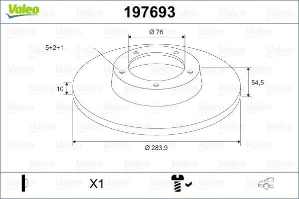 Valeo 197693 - Спирачен диск vvparts.bg