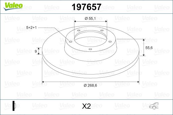 Valeo 197657 - Спирачен диск vvparts.bg