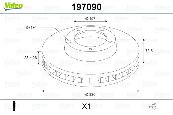 Valeo 197090 - Спирачен диск vvparts.bg