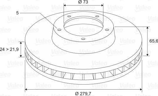 Valeo 297043 - Спирачен диск vvparts.bg