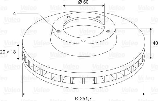 Valeo 197066 - Спирачен диск vvparts.bg