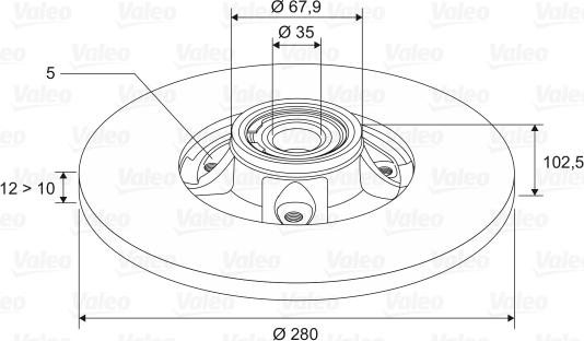 Valeo 197001 - Спирачен диск vvparts.bg