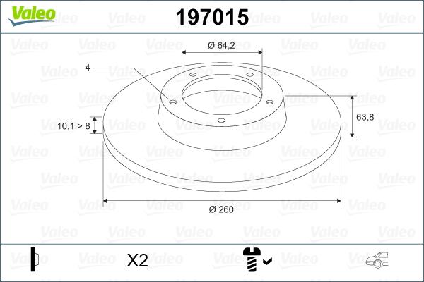 Valeo 197015 - Спирачен диск vvparts.bg