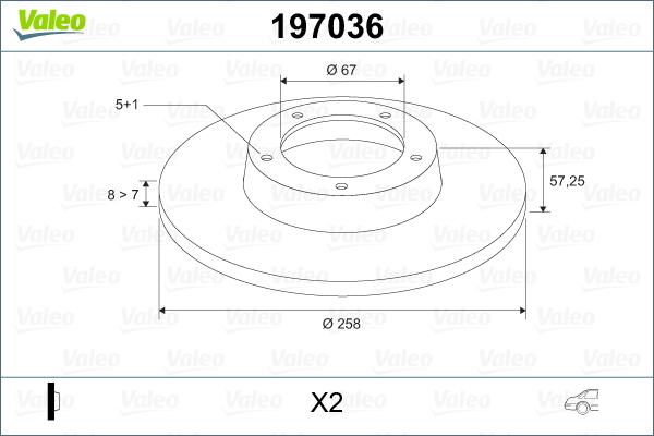 Valeo 197036 - Спирачен диск vvparts.bg